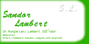 sandor lambert business card